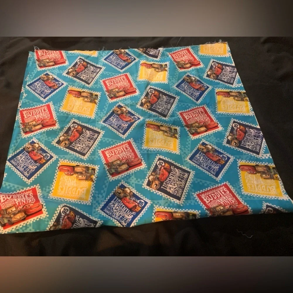 38”x33” Cars Cotton Piece of Linen Material for sewing, NWOT